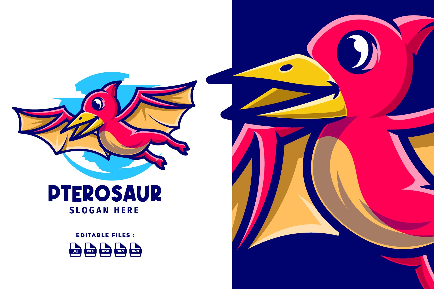 Pterosaur Mascot Cartoon Logo cover image.