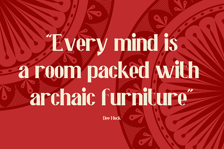 Quote on a red background that says every mind is a room packed with arc.