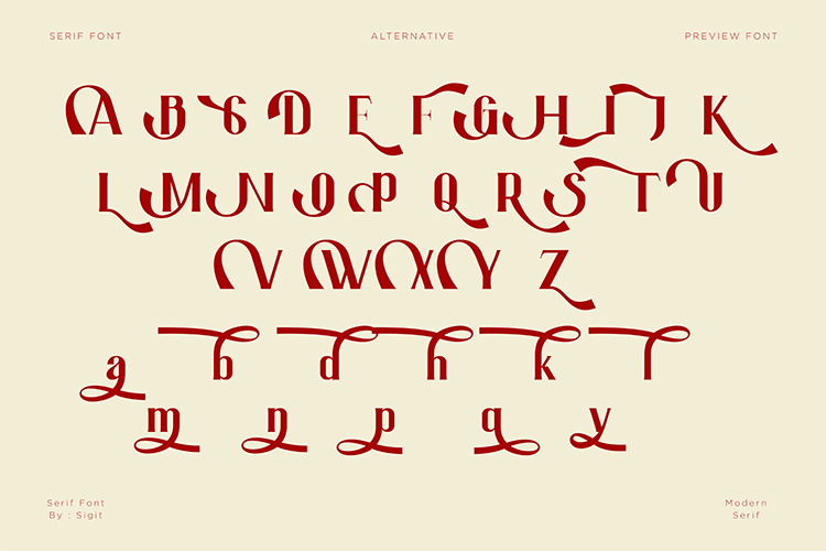 Font that has been drawn with red ink.