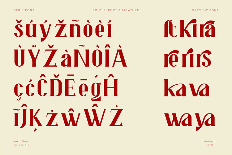 Set of three different type of font.