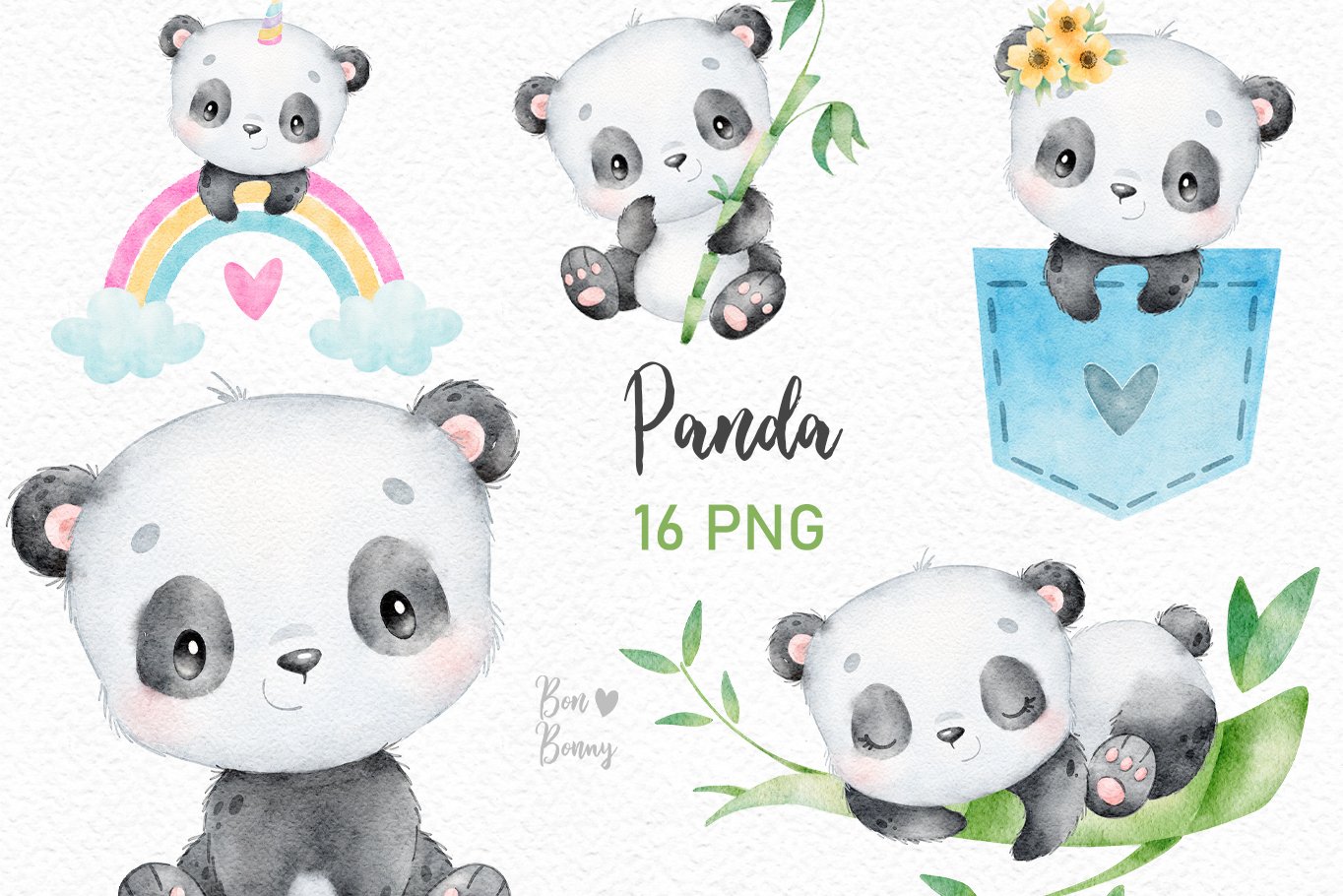 cute watercolor panda