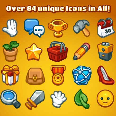 Casual Game Basic Icons Set cover image.