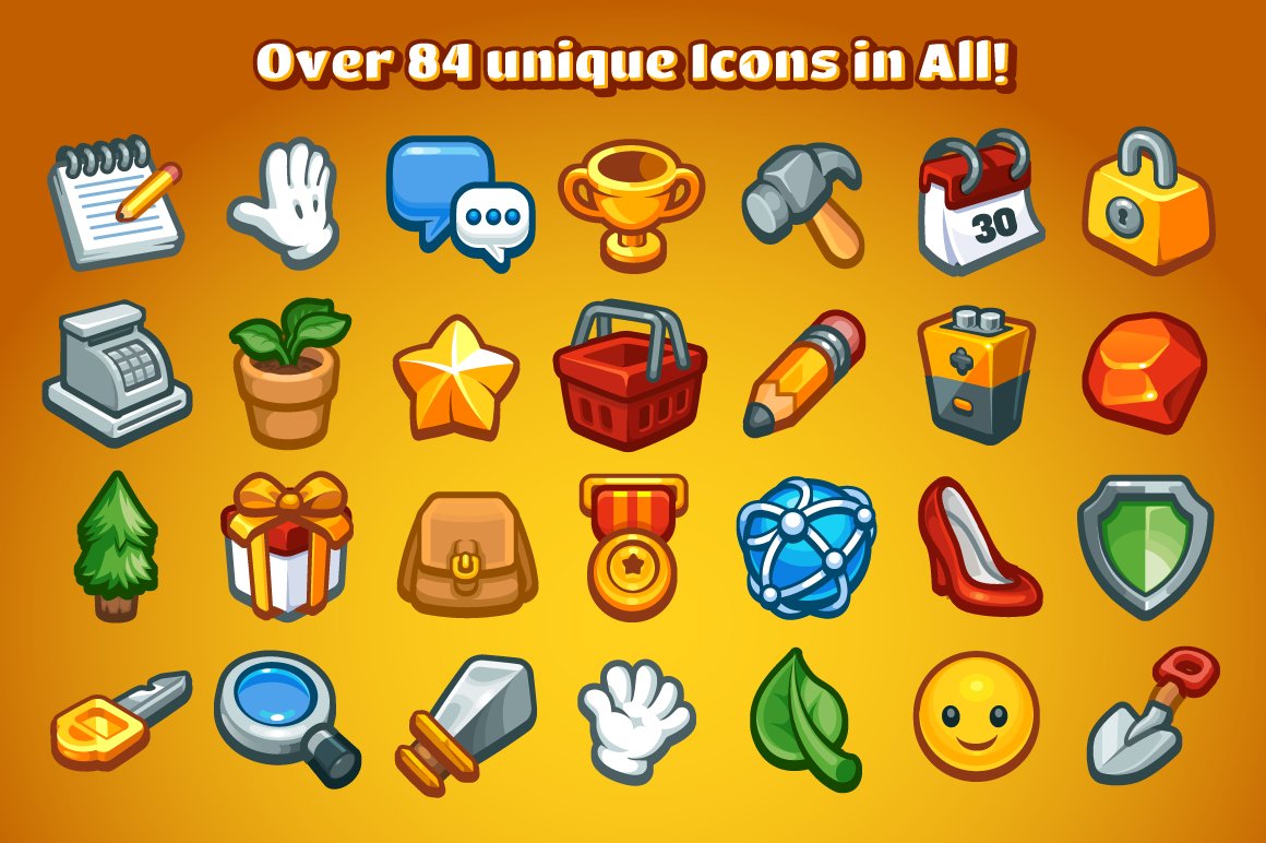 Casual Game Basic Icons Set cover image.