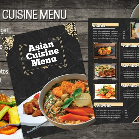 Asian Cuisine Menu cover image.