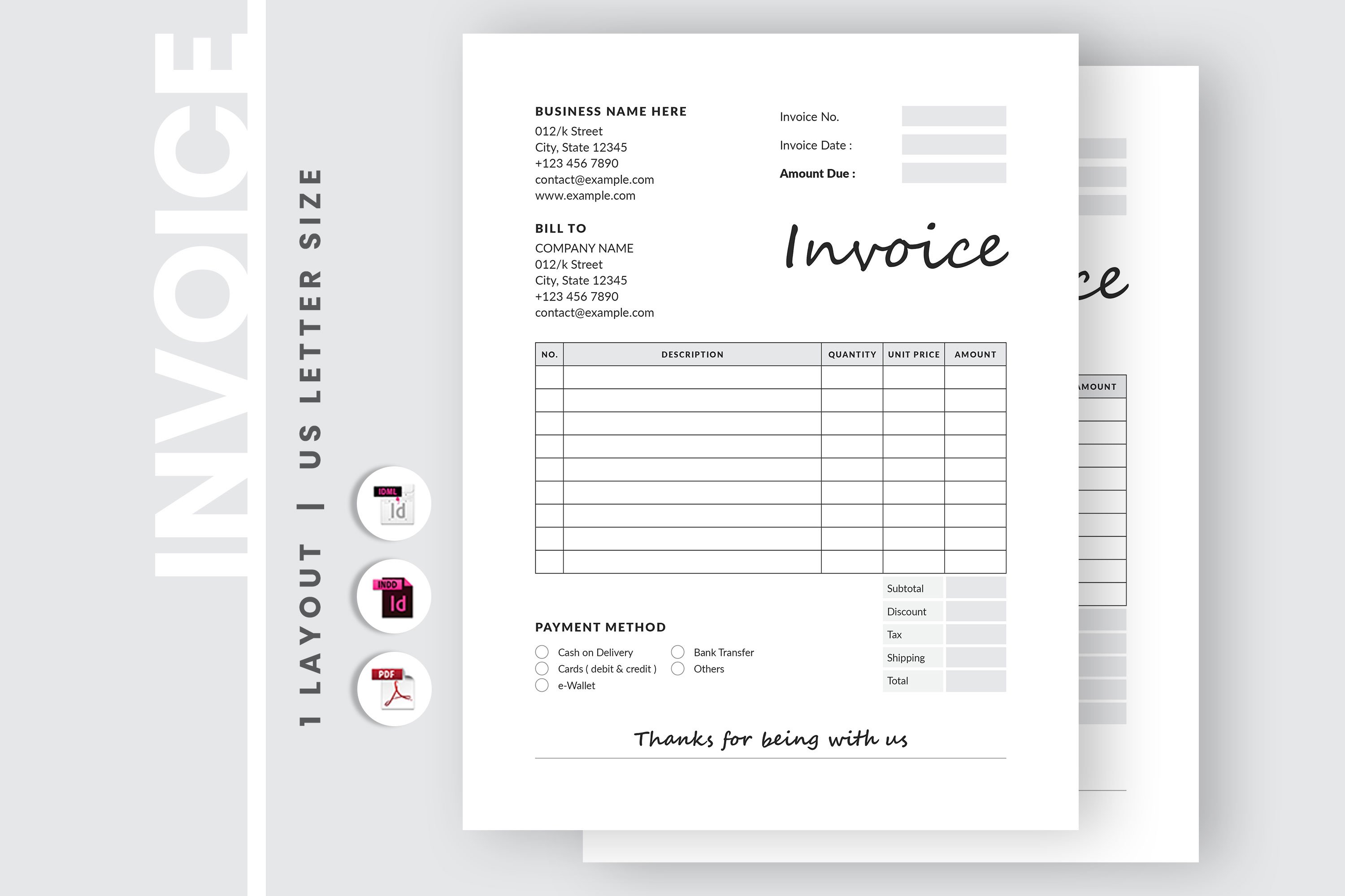 Modern Invoice Template preview image.