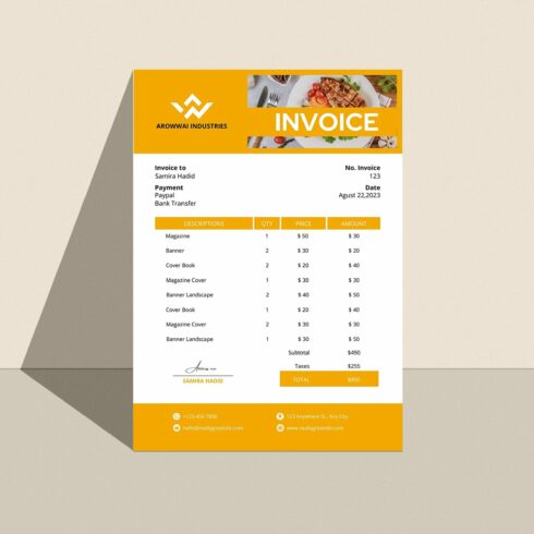Khavilla Invoice cover image.