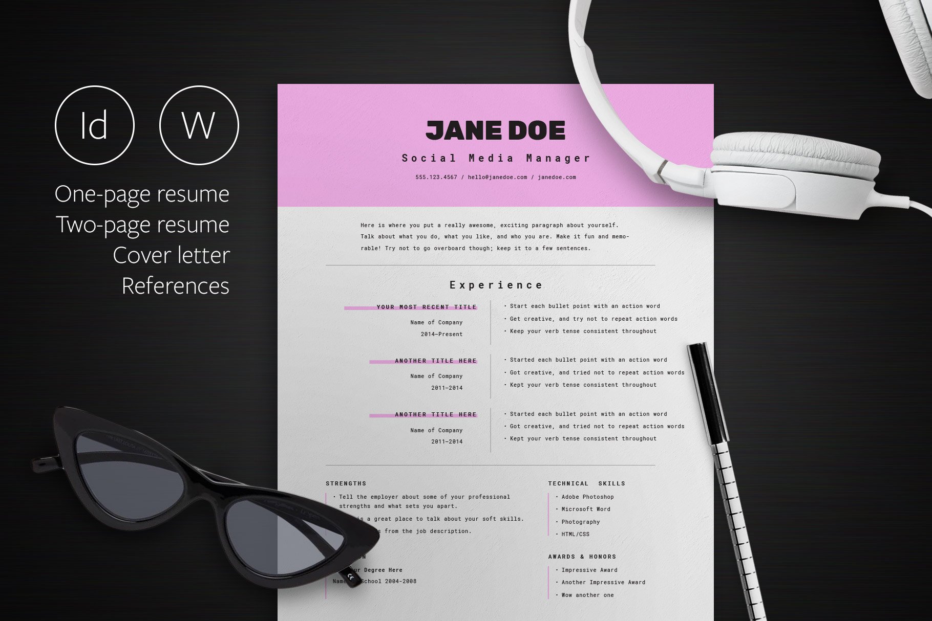 Modern Resume Template cover image.