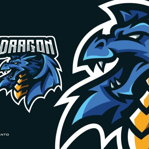 Winged Dragon Mascot Esport Logo cover image.