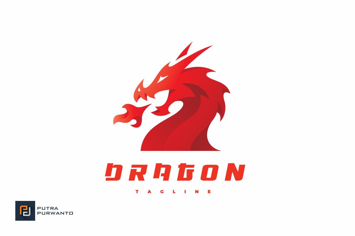 Modern Fire Breathing Dragon Logo cover image.