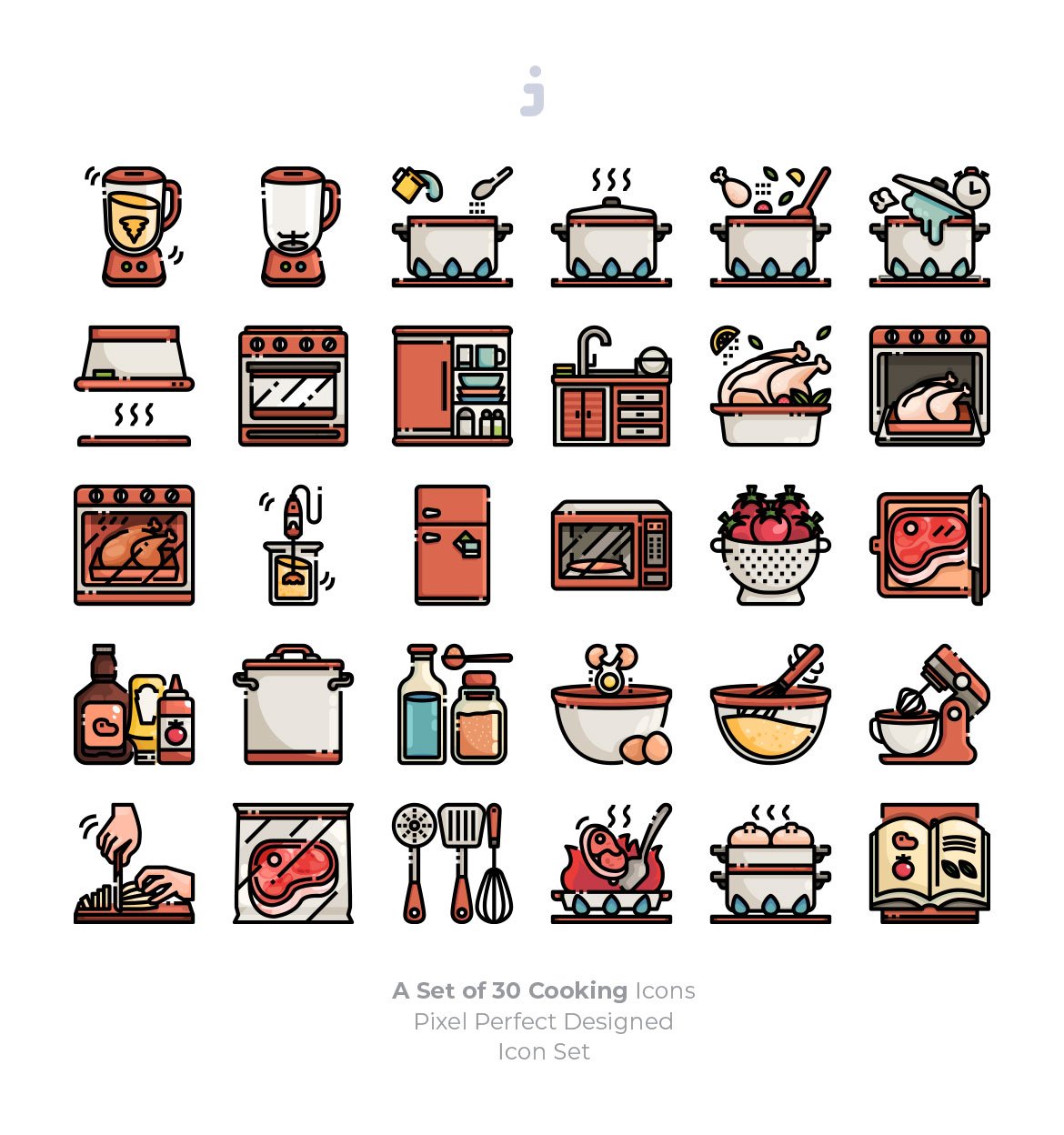 30 Cooking Icon set preview image.