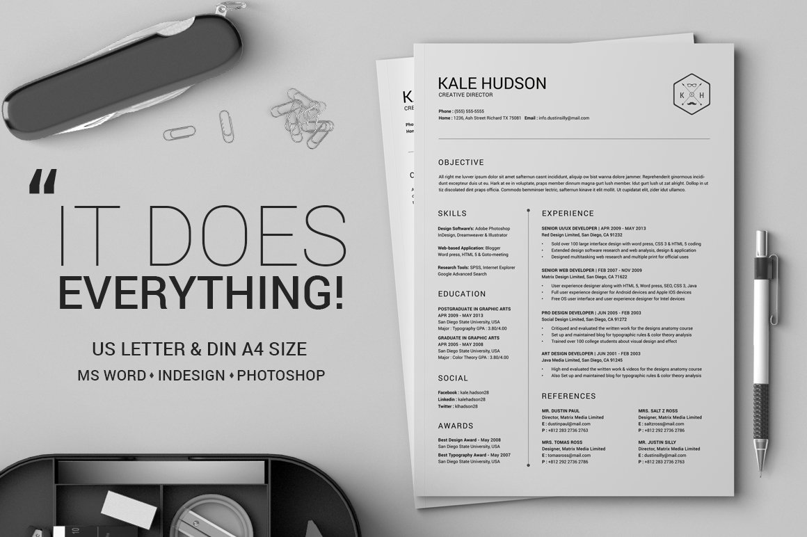Clean Resume CV - Hudson cover image.
