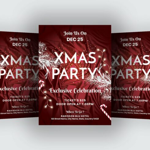 Xmas Party Flyer Template cover image.
