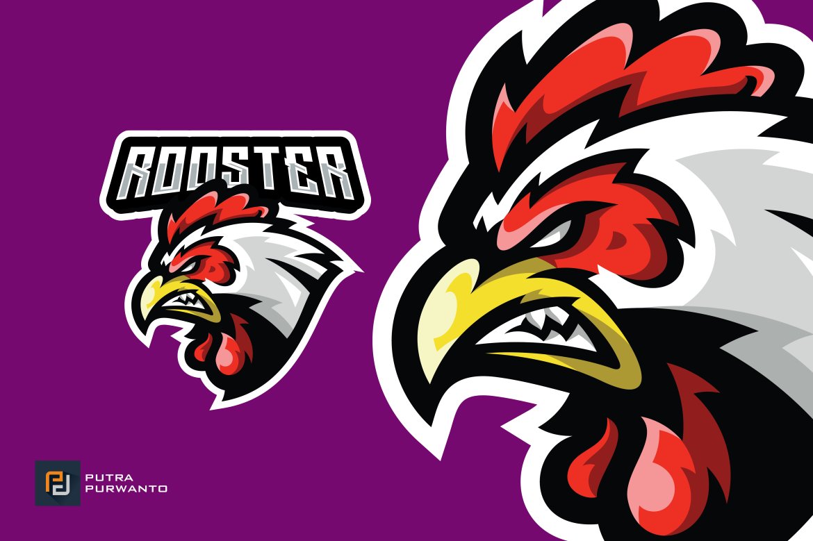Rooster Chicken Esport Mascot Logo cover image.