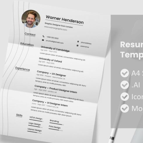 Minimaline Resume Template cover image.