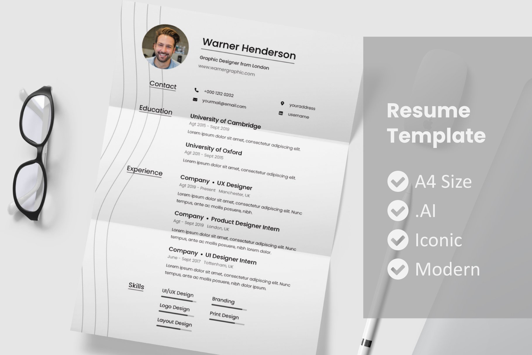 Minimaline Resume Template cover image.