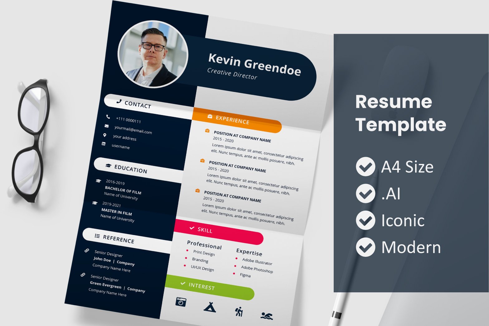 Jhony Resume Template cover image.