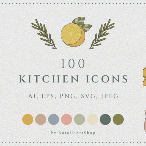 Kitchen & Cooking Icon Set cover image.