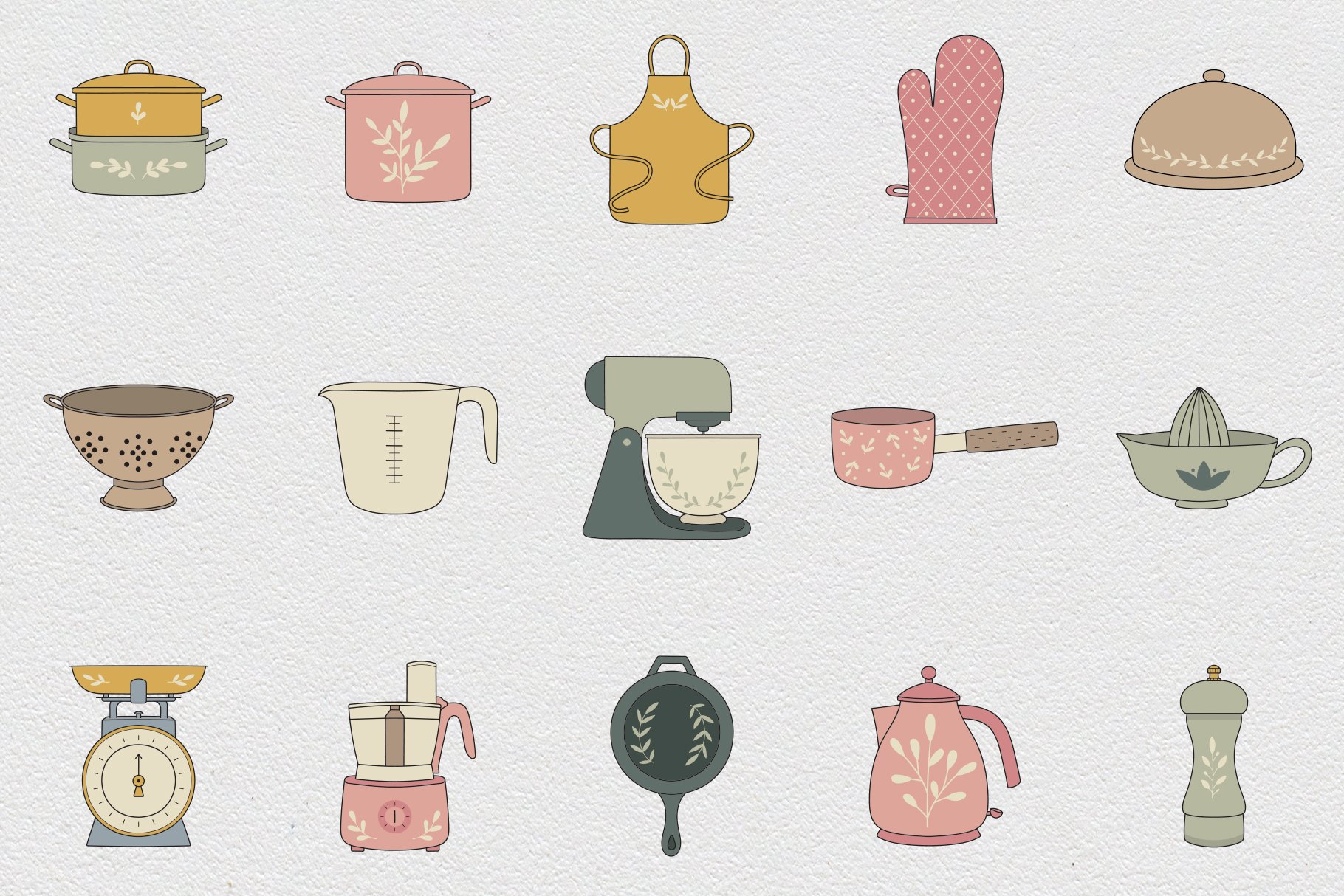 Kitchen & Cooking Icon Set preview image.
