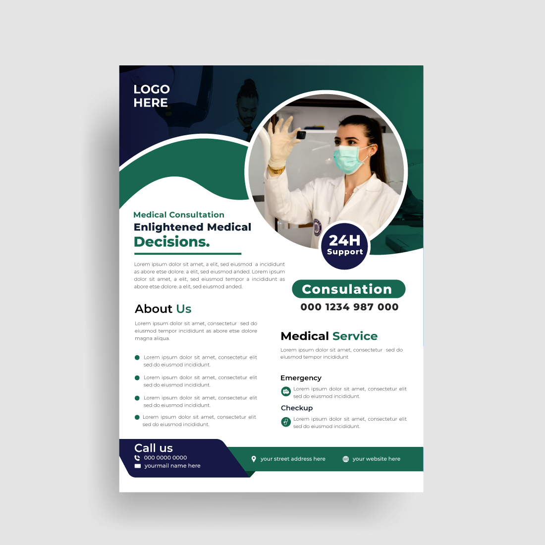 medical flyer design template Can be used for any type of business or project cover image.