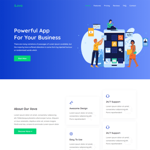 App Landing Page Website Template cover image.