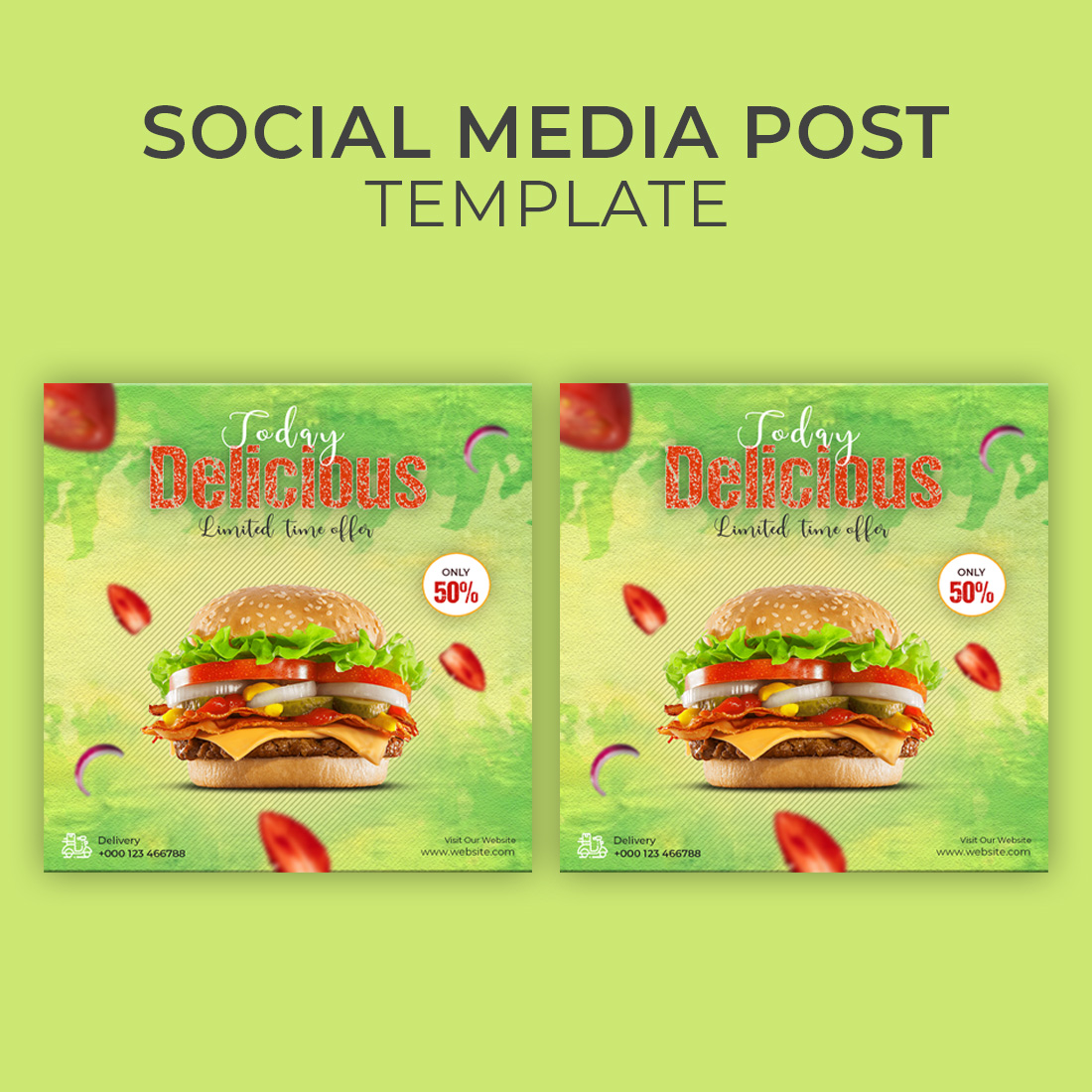 Food Social Media post and instagram banner template cover image.