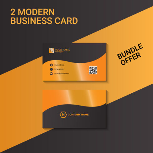 2 modern luxury business card template cover image.