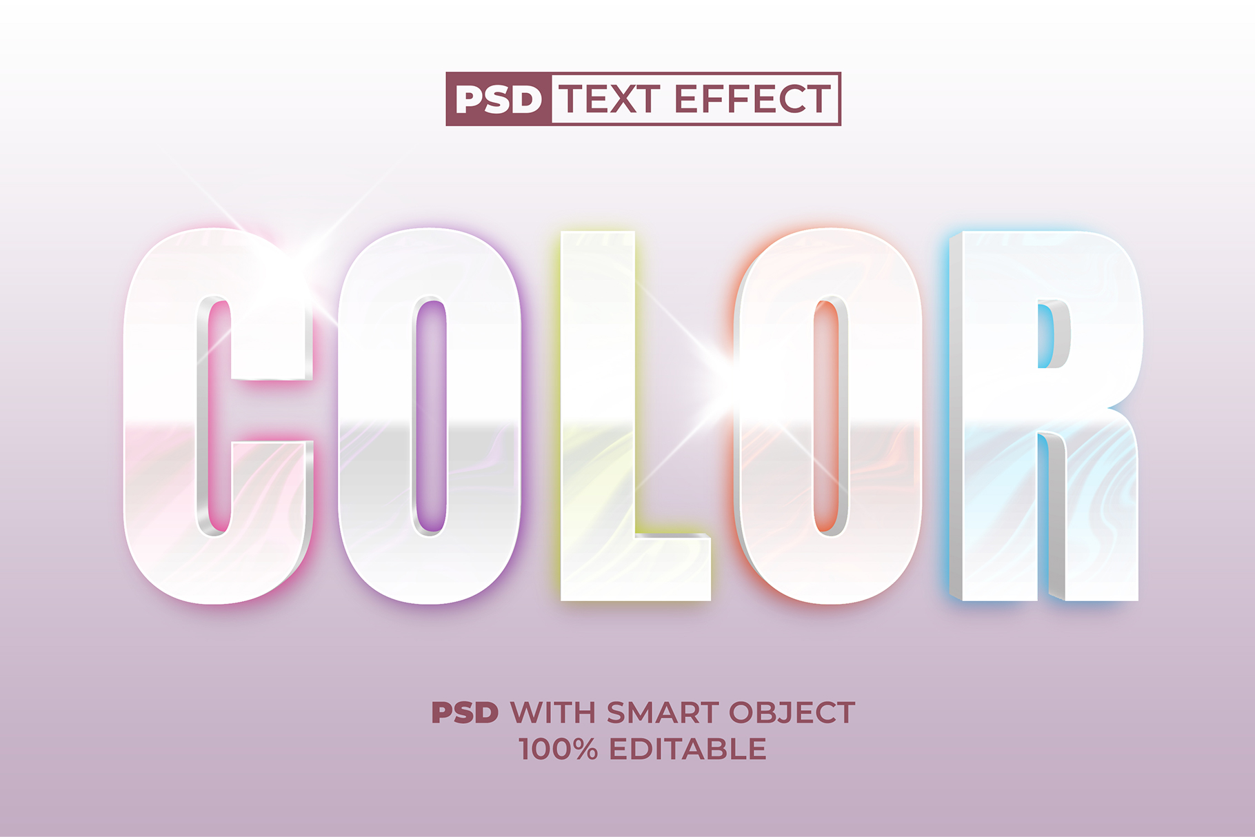 The text color with smart object in the middle.