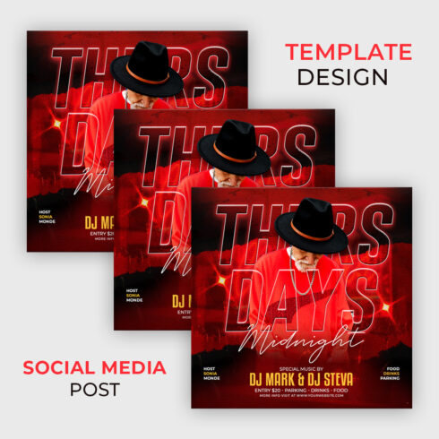Ladies Night Party Flyer & Social Media Post Templates cover image.