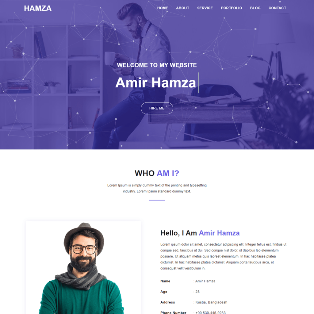 Personal Website Portfolio HTML Template - MasterBundles