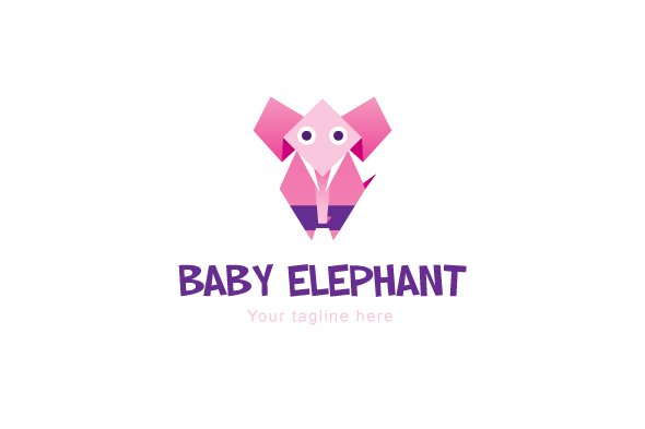 Baby Elephant Stock Logo Template cover image.
