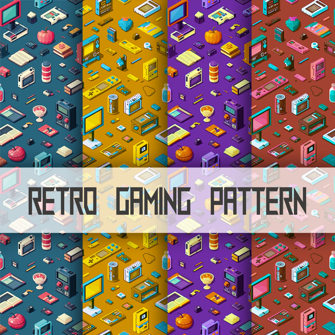 Retro Gaming Design Seamless Pattern cover image.