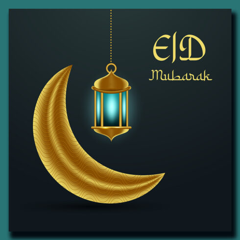 3D Eid Mubarak Social Media Design cover image.