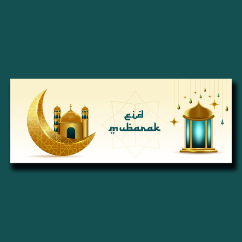 3D Eid Mubarak Social Media Cover Design cover image.