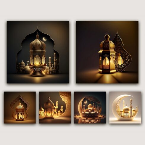 Ramadan and Eid Celebration Islamic Background cover image.
