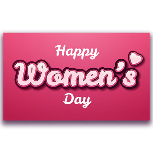 Happy Womens Day wishing editable 3D Text cover image.