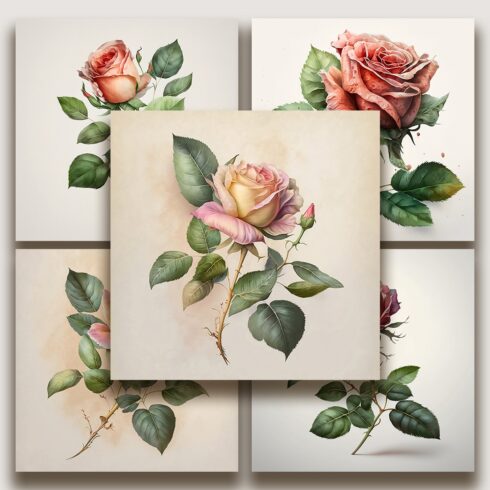 Beautiful Watercolor Rose Bundle cover image.