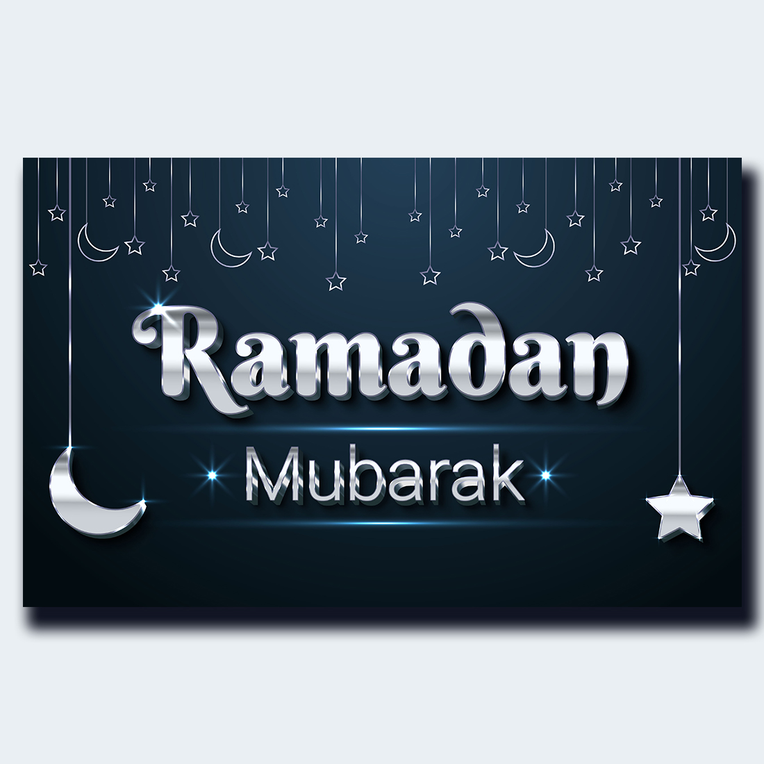 Ramadan Kareem Editable 3D Silver Text Effect cover image.