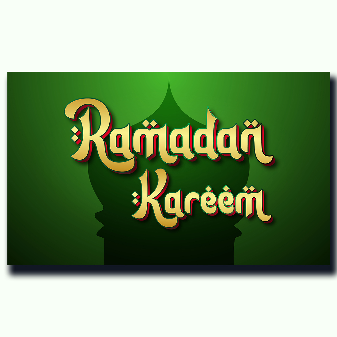 Ramadan Kareem Greetings Editable 3D Text Effect preview image.