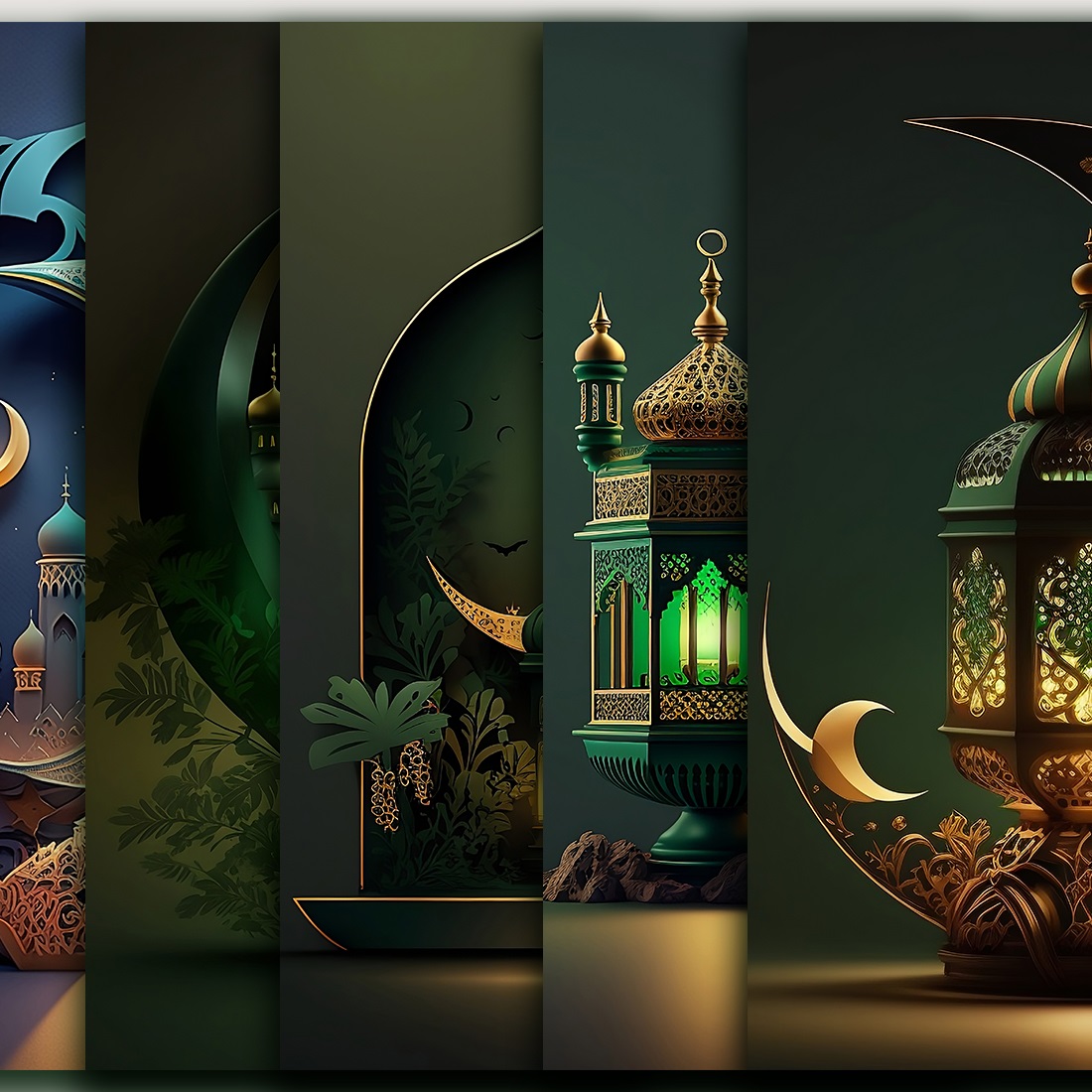 Islamic Background For Ramadan and Eid Celebrations created with Generative AI preview image.