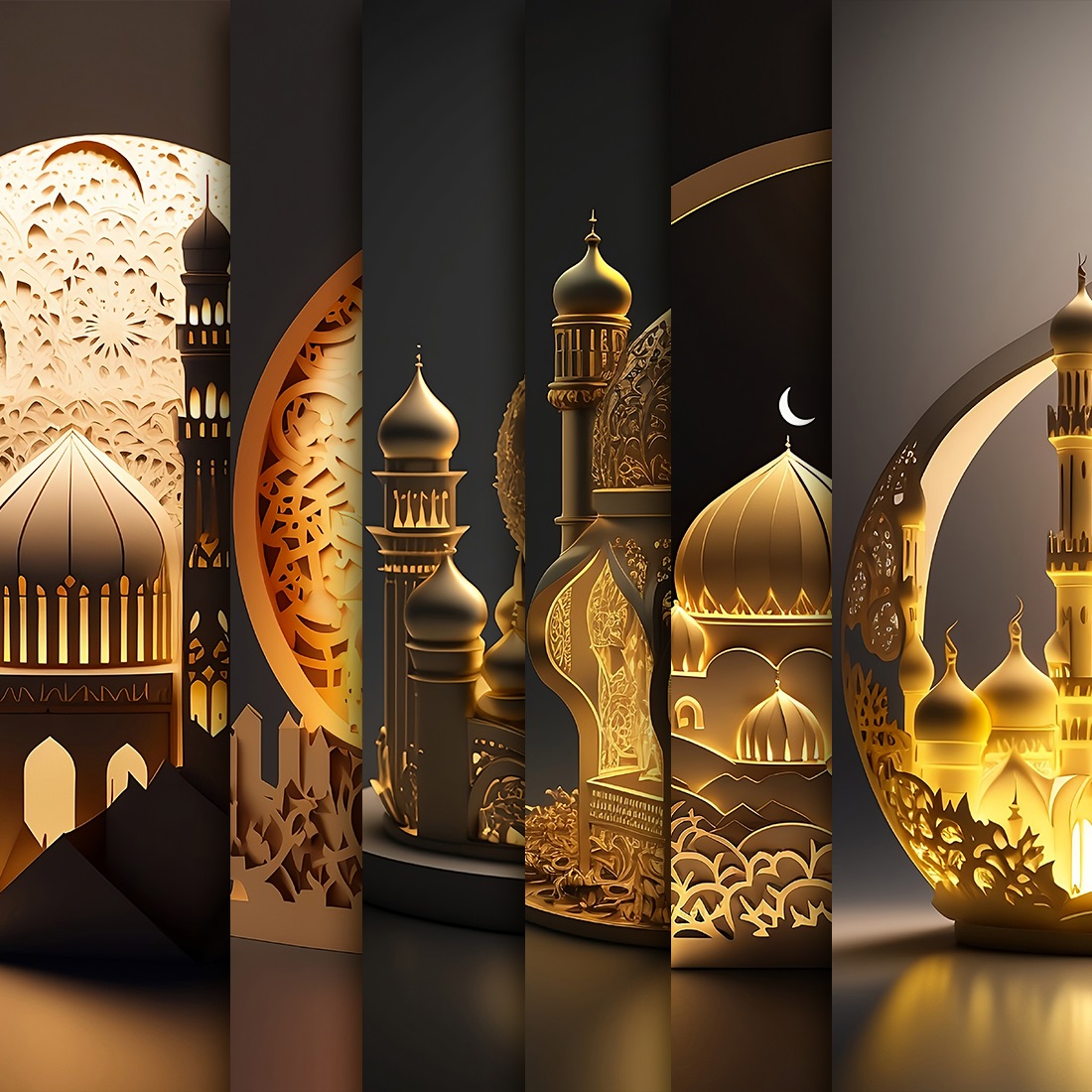 Ramadan and Eid Celebrations Background Collection preview image.