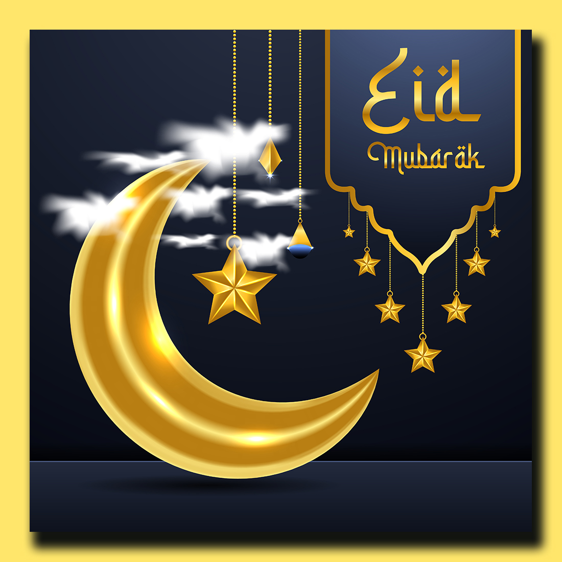 Eid Mubarak Greeting Social Media Post preview image.