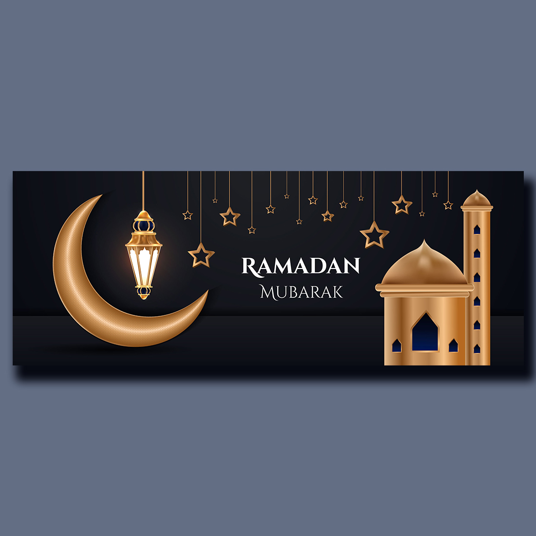 Ramadan Mubarak Greetings Social Media Cover preview image.