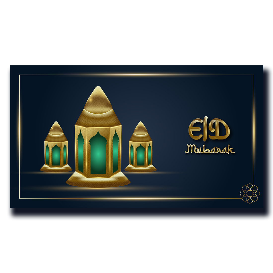 3D Eid Mubarak Greeting Islamic Background preview image.