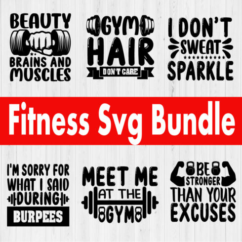 Fitness Svg T-shirt Design Bundle Vol3 cover image.