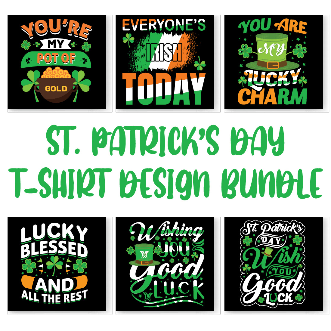 St patrick's day t - shirt design bundle.