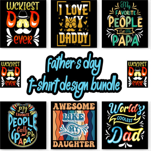 Father's day t-shirt design bundle, Dad t-shirt design, papa t shirt cover image.