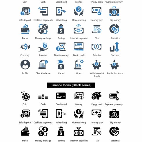 Finance icons cover image.