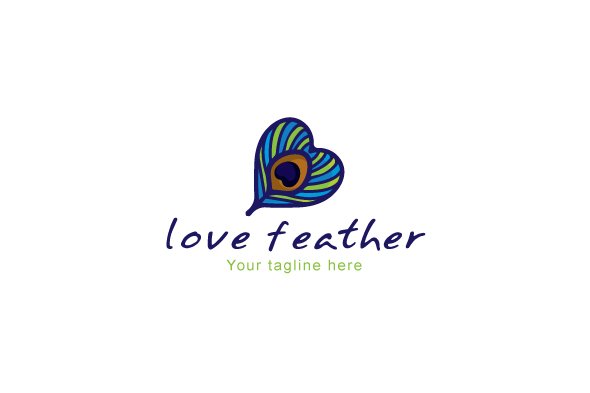 Love Feather-Peacock Bird Quill Logo cover image.