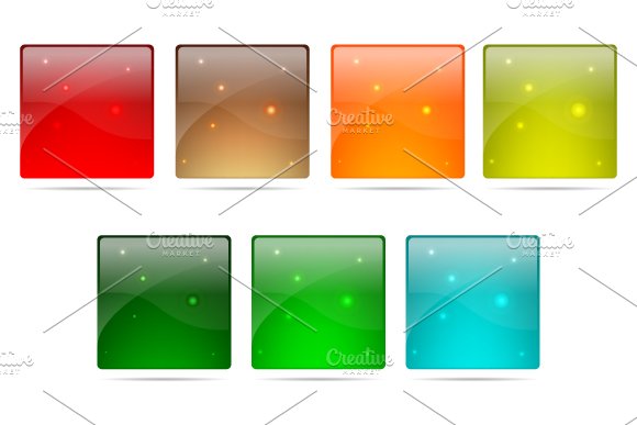 Glossy square buttons preview image.