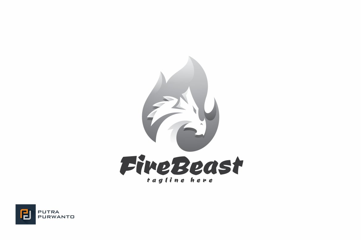 Fire Beast - Logo Template preview image.